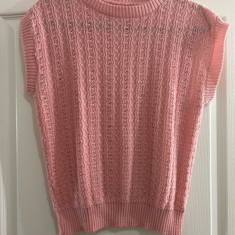 Pink Knit Sleeveless Sweater